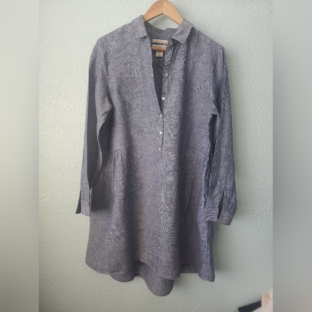 Cynthia Rowley linen dress coastal side pockets